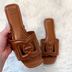 a new day Brown Cutout Slide Mules